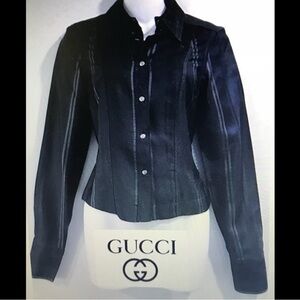 GUCCI Silk Blend Long Sleeve Button Down Women’s Dress Shirt 40 EU (XS/S)
